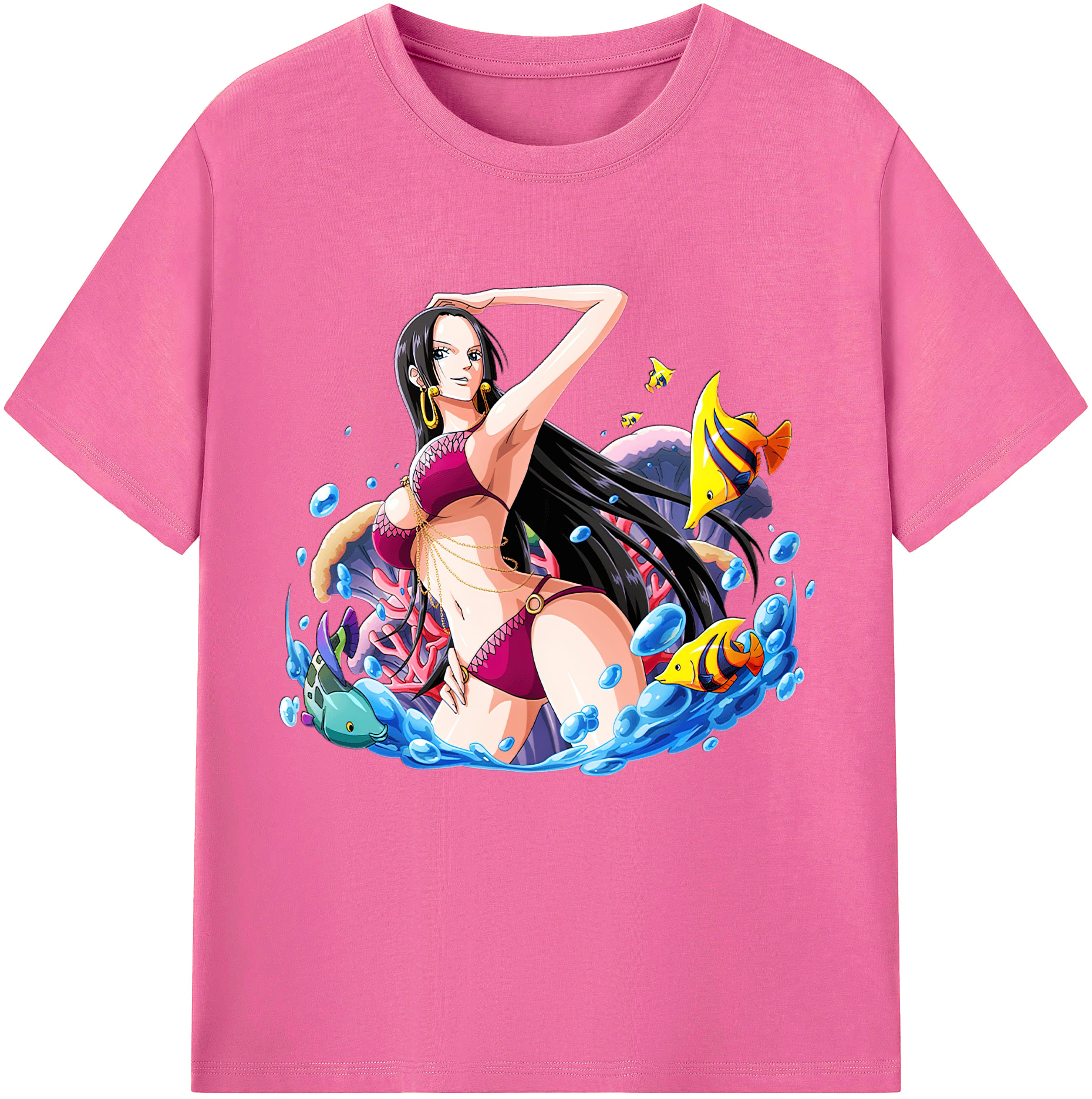 ワンピース ボア・ハンコック ONE PIECE Boa·Hancock レディースカジュアルプリントTシャツ（綿100％）
